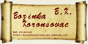 Božinka Koronsovac vizit kartica